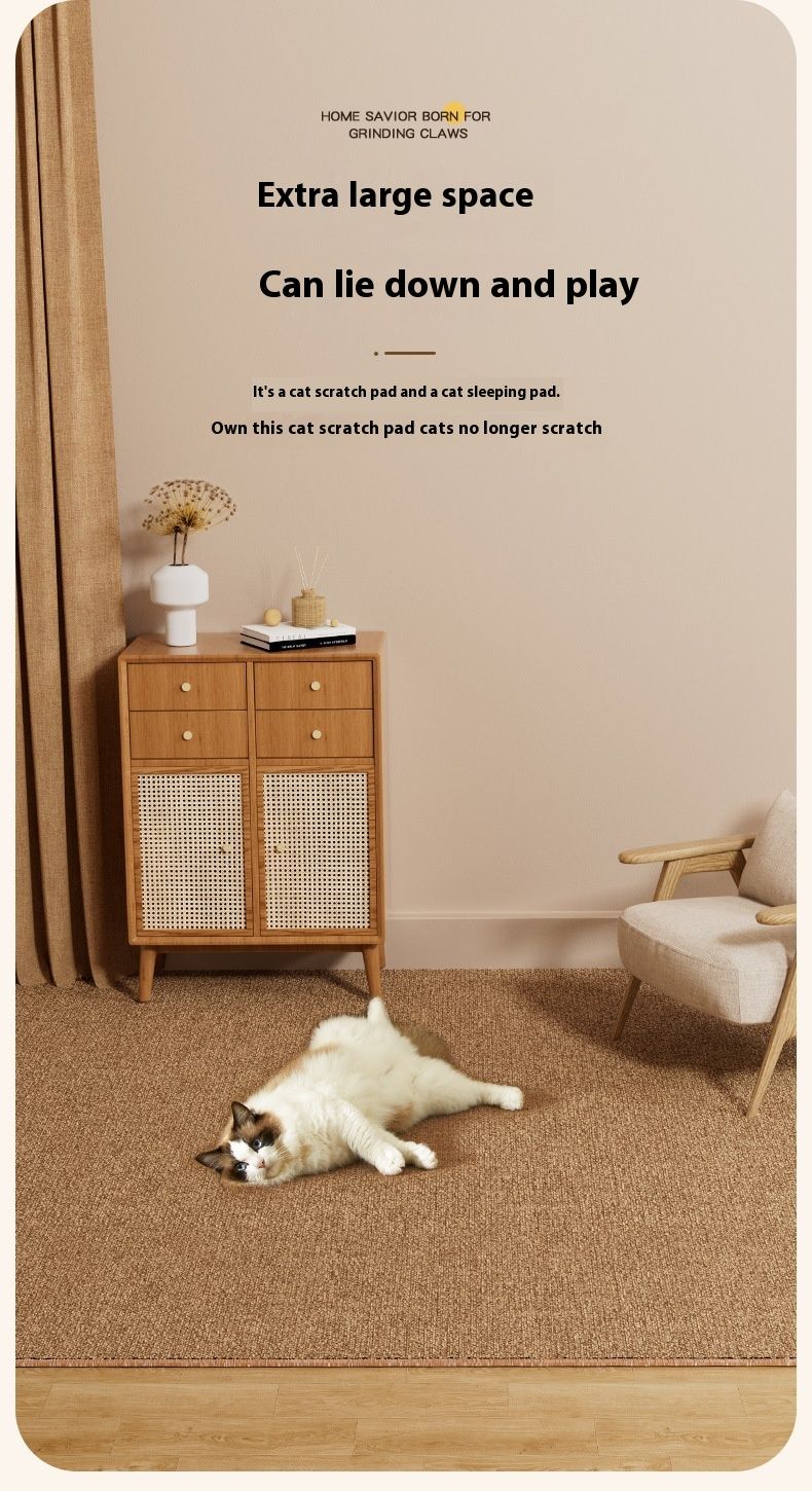 Almohadilla de alfombra de sisal para mascotas y gatos, resistente a arañazos, resistente al desgaste, lavable, fácil de limpiar y a prueba de humedad._voghion.com