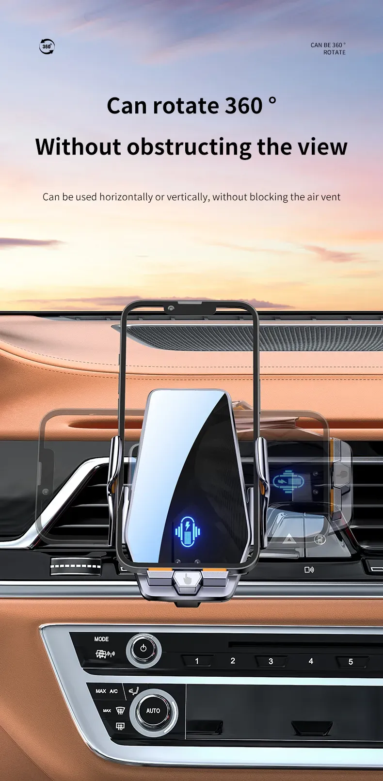 Neu Max 66W Magnetischer Telefonhalter 15W Drahtloses Laden Infrarot-Sensor-Touch-Steuerung Für IPhone Andorid_voghion.com