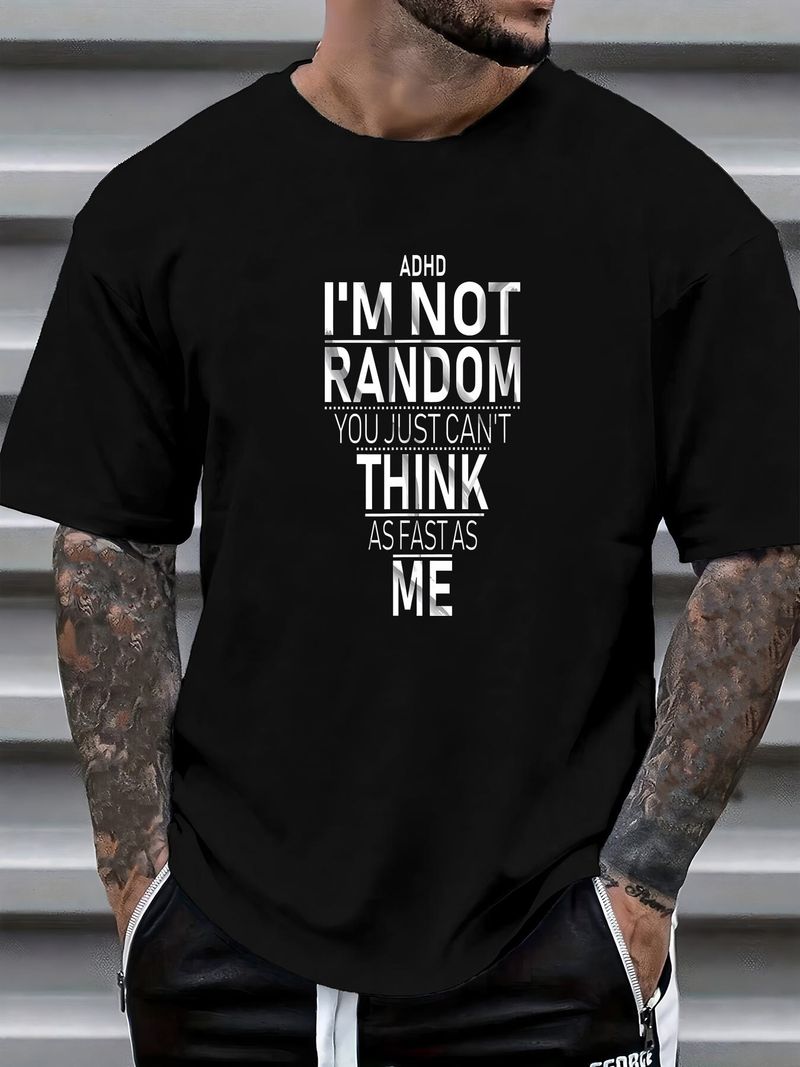 NOUVEAU Oui, j'ai un TDAH, je ne suis pas aléatoire. T-shirt de sensibilisation au TDAH. Tailles S à 3XL. Style décontracté et tendance été. Doux, élégant, confortable et extensible._voghion.com