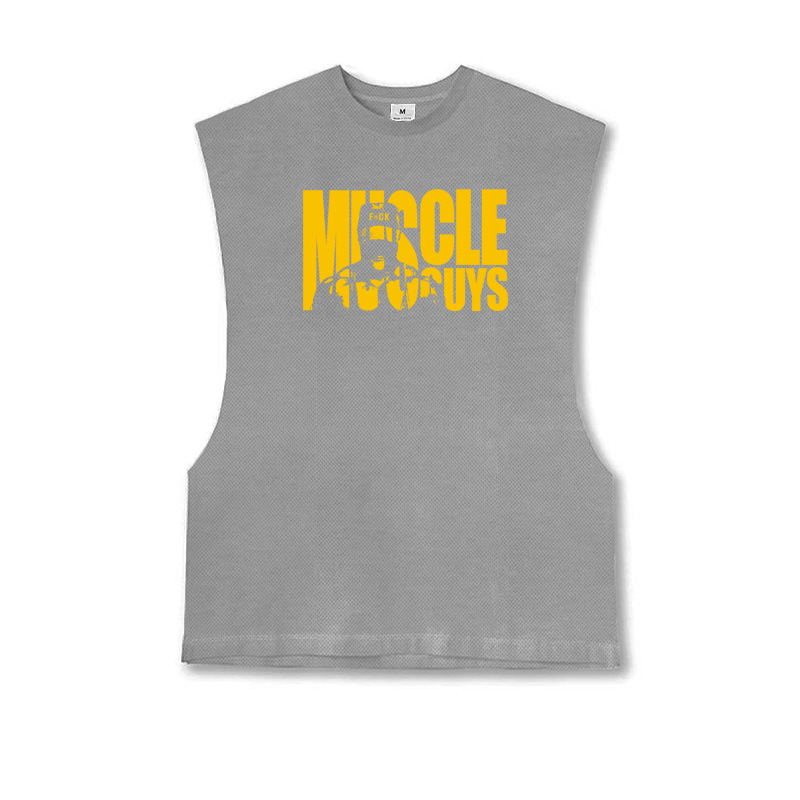Tanktop für ärmellose Herren-Sommer-Camisole-Sportarten, Lauftraining, schnell trocknende Muskeln, locker sitzender Basketball_voghion.com