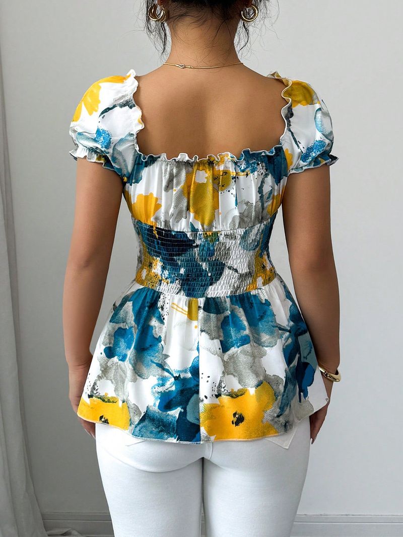 Women's Slim Fit Tie-Dye Pullover Top - Deep V-Neck Holiday Shirt (Summer Style, Lightweight & Comfortable_voghion.com