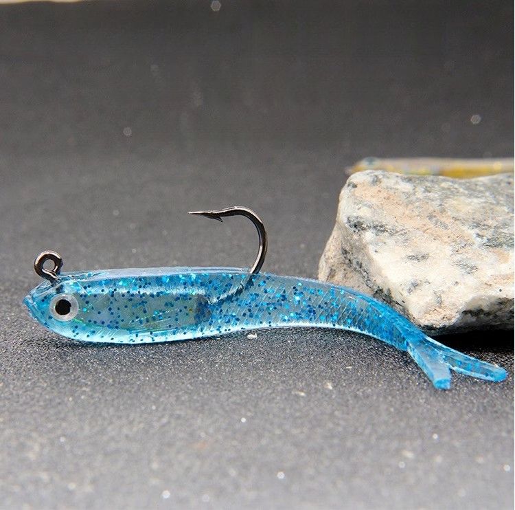 Small Silverfish Soft Worm Fishing Lead-Weighted Fish Lure Forktail Bulk Bionic Bait_voghion.com