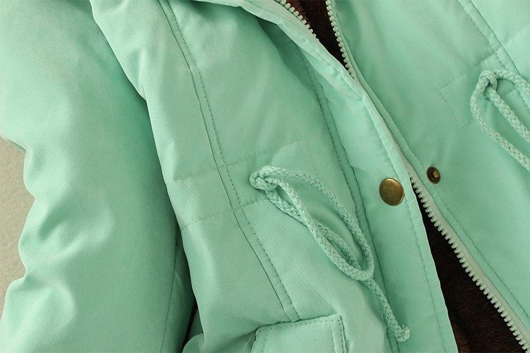 Damenbekleidung Schmaler Taillengürtel Mittellanger Militär-Arbeitsmantel mit Kapuze aus Baumwolle Damenjacke_voghion.com