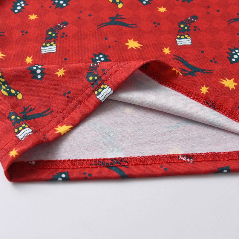 Ropa para niños Nueva ropa para niños, pijamas de manga larga para niños, estampado de dibujos animados navideños, traje de ropa para el hogar de algodón para niños y niñas_voghion.com