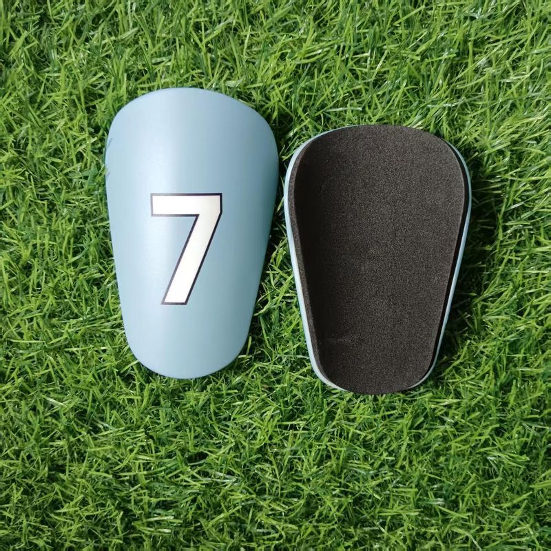 Adjustable Soccer Shin Guards With Player Number Designs (7,9,10,17) - Lightweight Plastic Leg Protection For Football, Basketball & Volleyball_voghion.com
