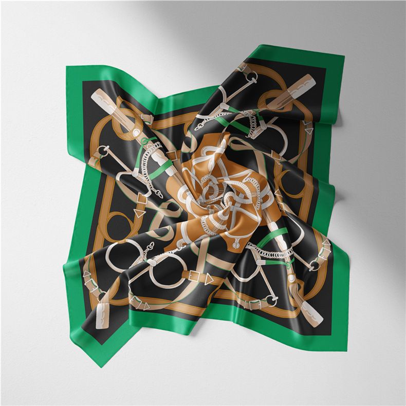 53 Small Square Belt Chain, Printed Silk New Professional Scarf, Satin Scarf_voghion.com