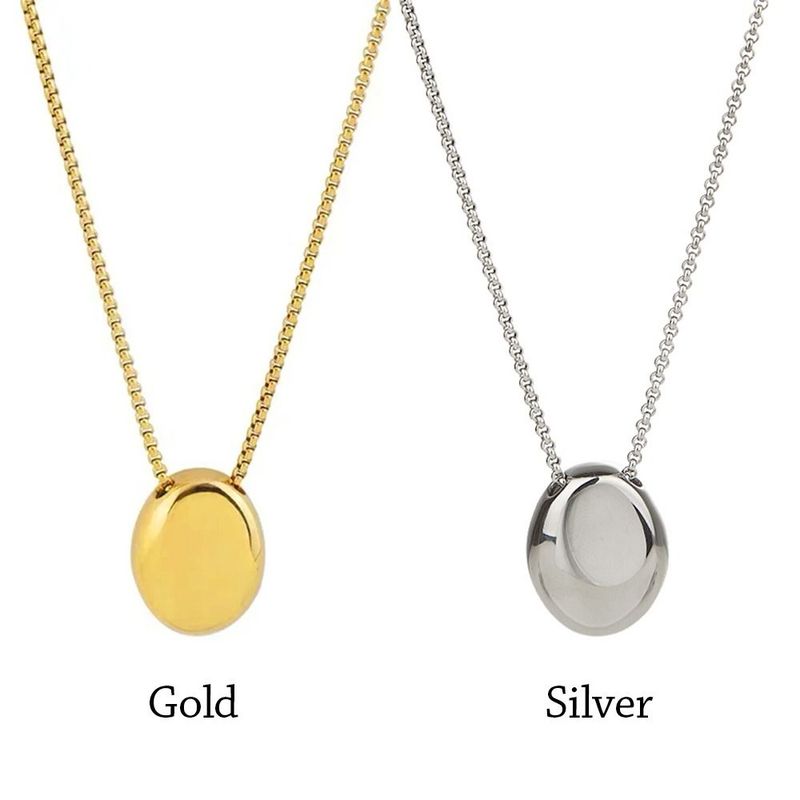 2025 Women Fashion Brand new matte metal oval pendant, geometric long women's sweater luxurious and charming fine necklace, artificial_voghion.com
