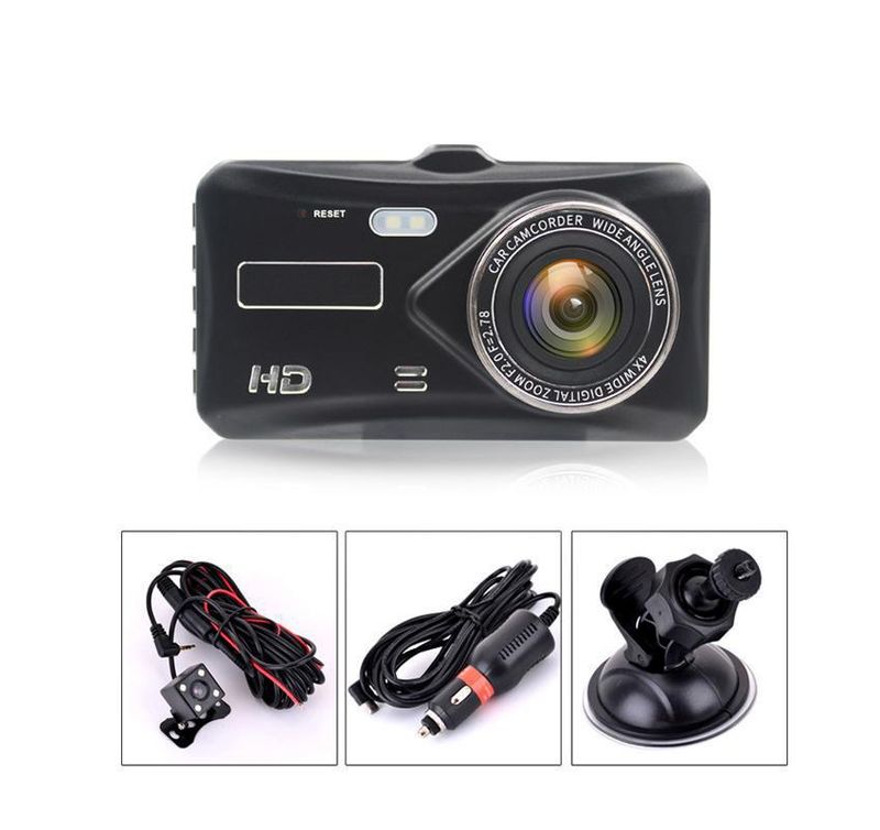 4-Zoll Touchscreen Driving Recorder 1080P virun an hënneschter duebel Opnam Zink Legierung Shell op Lager verstoppt Spigel_voghion.com