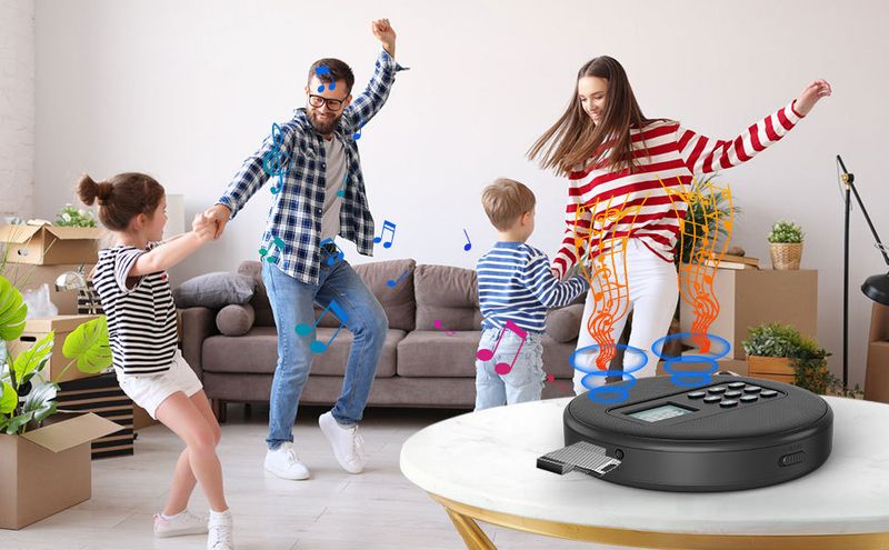 Portable CD Player MP3 Music CD Album CD Player CD Walkman Dual Speakers_voghion.com