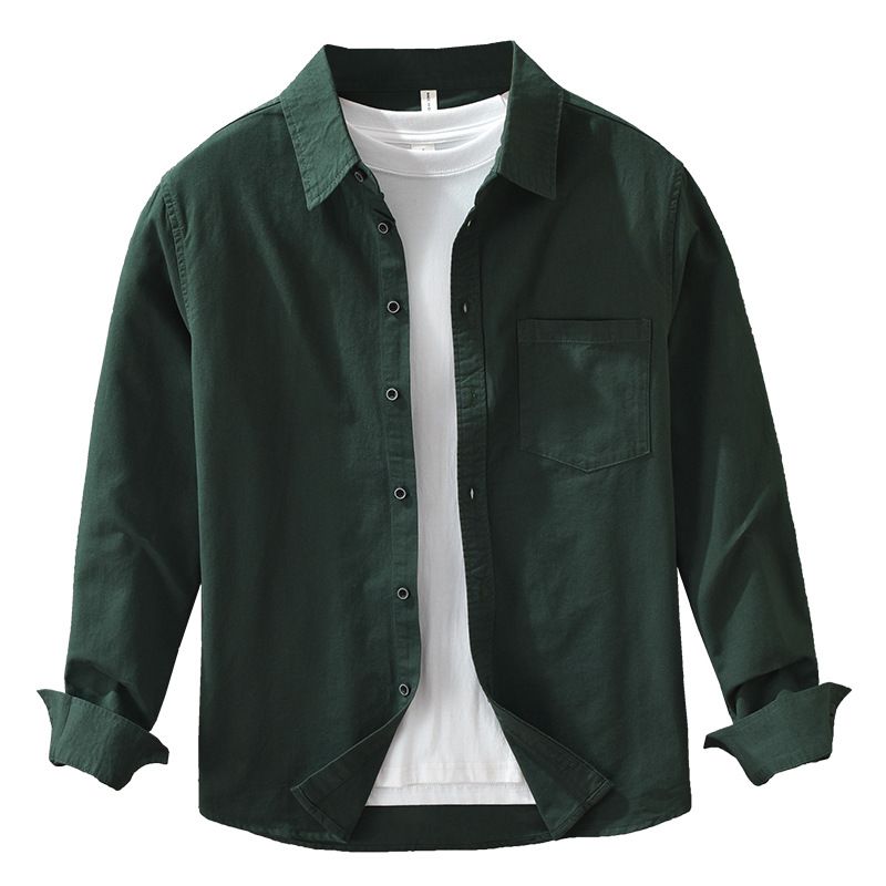Camicia da uomo a maniche lunghe semplice, moda giovanile, casual, versatile, artistica, ampia_voghion.com