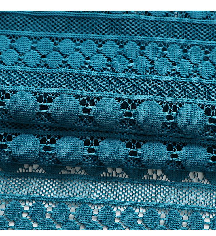 Blue Dot Lace Door Curtain – Elegant Sheer Panel For Living Room & Bedroom (150x200cm, American Style)_voghion.com