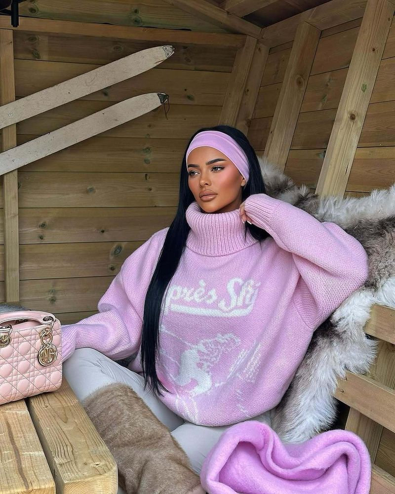 Pull confortable à imprimé cerf pour femme, manches longues, col rond, coupe ample, tricot, tendance automne-hiver_voghion.com