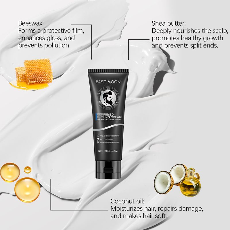 Aromatische Stylingcreme für Männer, erfrischendes Styling, dreidimensionales Styling, nicht fettende Haarcreme_voghion.com