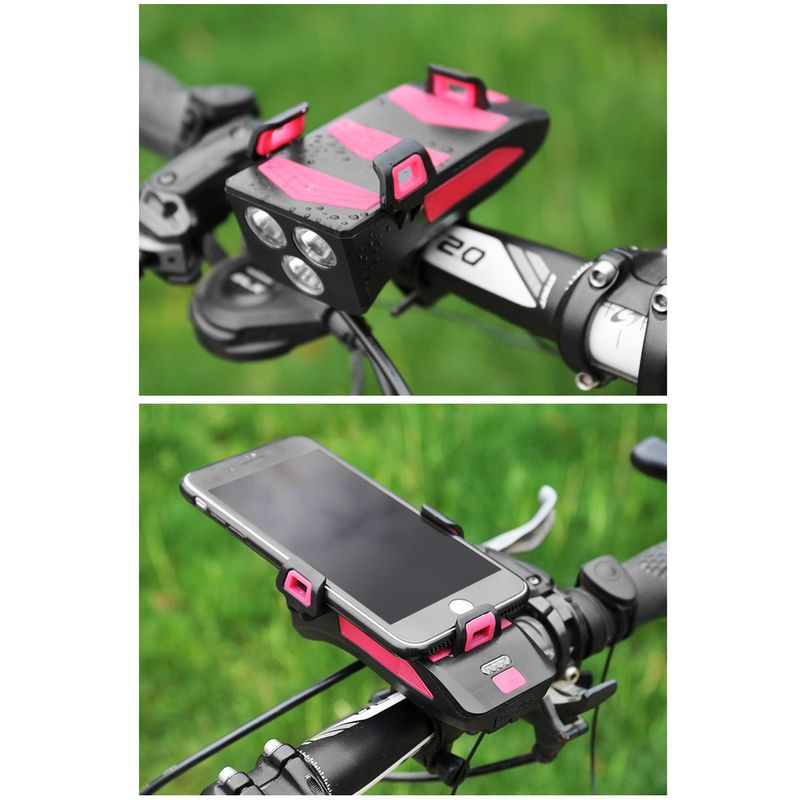 Fahrradhalter Radfahren Fronttelefonhalterung Power Bank Lautsprecher Multi-in-One Fahrradlicht_voghion.com