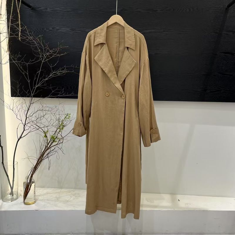 Women's Clothing Women's Clothing Women's Clothing Women's Solid Color Long Sleeve Loose Thin Linen Women's Spring New 2_voghion.com