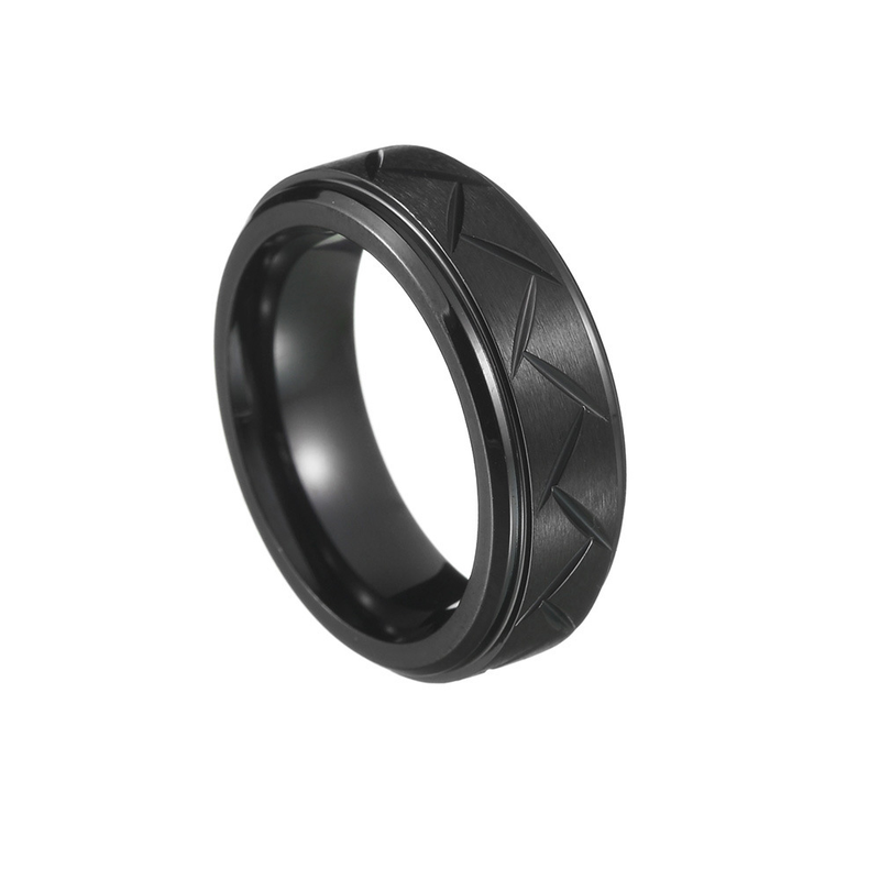 Herre 8MM batch twill ring titanium stål smykker_voghion.com