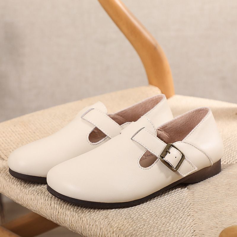 Scarpe casual da donna in vera pelle con punta rotonda, stile New Forest, estive 2025, pigre e piatte, modello primo strato, 2106-3_voghion.com
