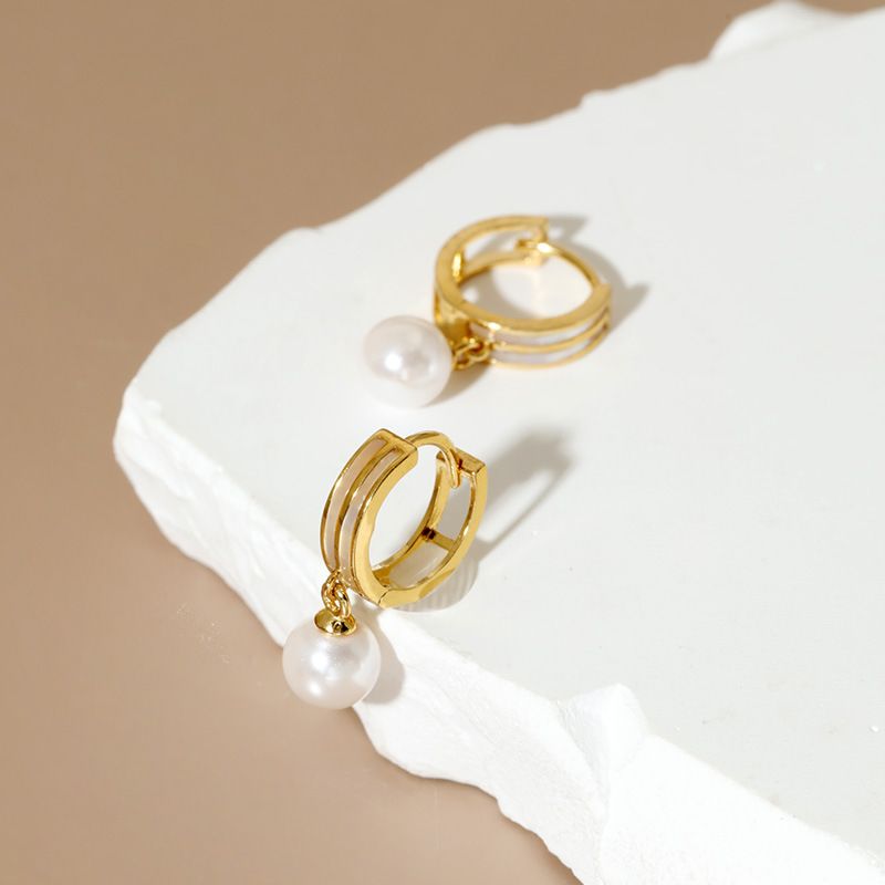 Pendientes de plata de ley con forma de concha de nácar, pendientes de nicho minimalistas, versátiles, retro, temperamento, joyería femenina coreana de alta gama._voghion.com