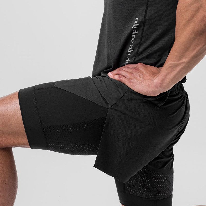 Men's Clothing New Men's Shorts With Lining Two Piece Three Pointer Knee Length Basketball Shorts Training Sports Pants_voghion.com