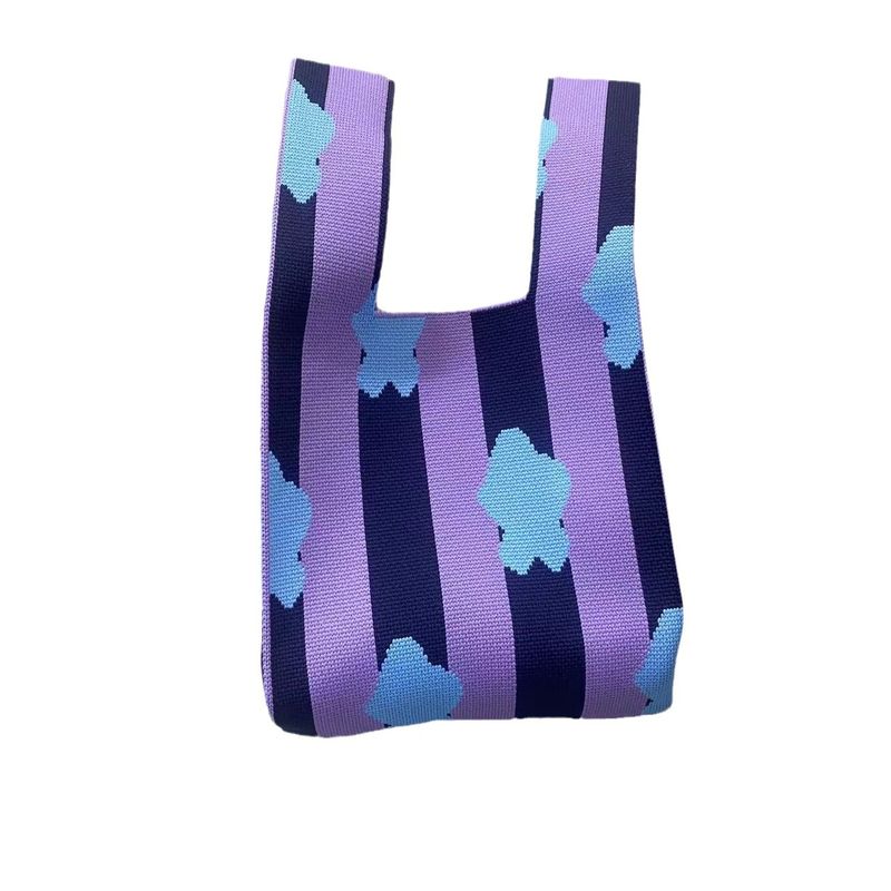 Borsa a secchiello per celebrità di Internet Ins per donne, in maglia, stile coreano e giapponese, versatile, portatile, casual, per il pranzo_voghion.com