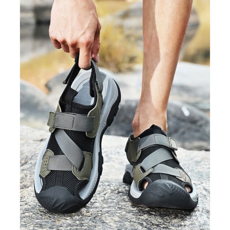 Sandali estivi in pelle di mucca, scarpe da acqua per esterni, scarpe casual da spiaggia da uomo_voghion.com