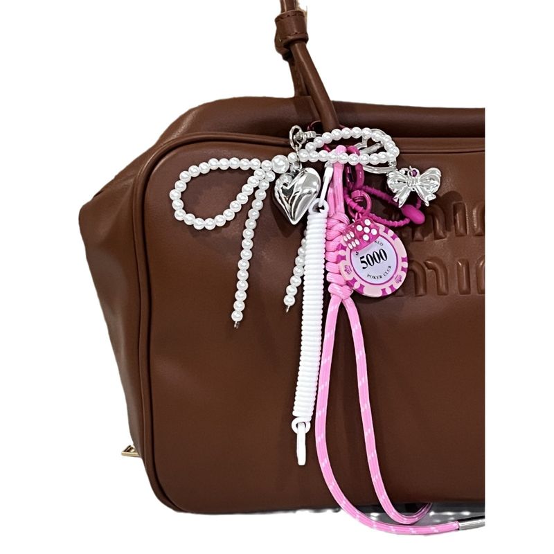 Miu Style Bag Series Combination High-End Backpack Woven Decoration Keychain Pendant_voghion.com