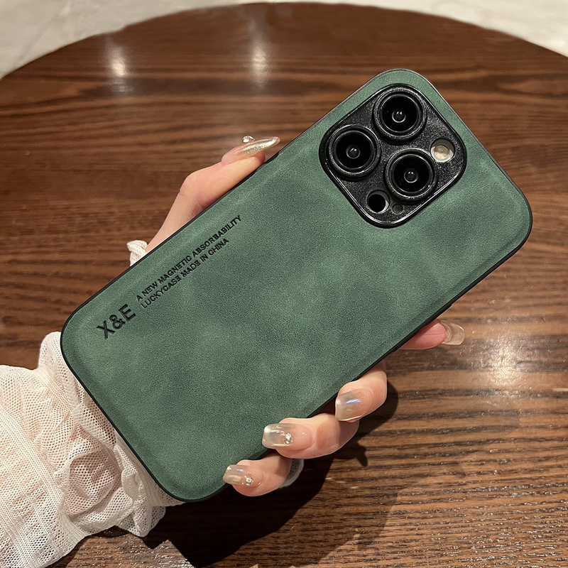 Luxus Auto Magnetische Leder Textur Hülle für iPhone 14 13 12 11 Pro Max 14Plus XR XS X 7 8 Weiche Silikon Stoßstange stoßfeste Abdeckung_voghion.com