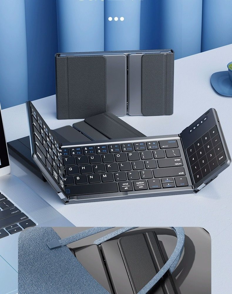 Heiß verkaufte dreifach gefaltete Tastatur, kabellos-Bluetooth-faltbare kleine Tastatur, geeignet für Desktop-Computer, Laptop-Tastaturen, Maus-Sets_voghion.com