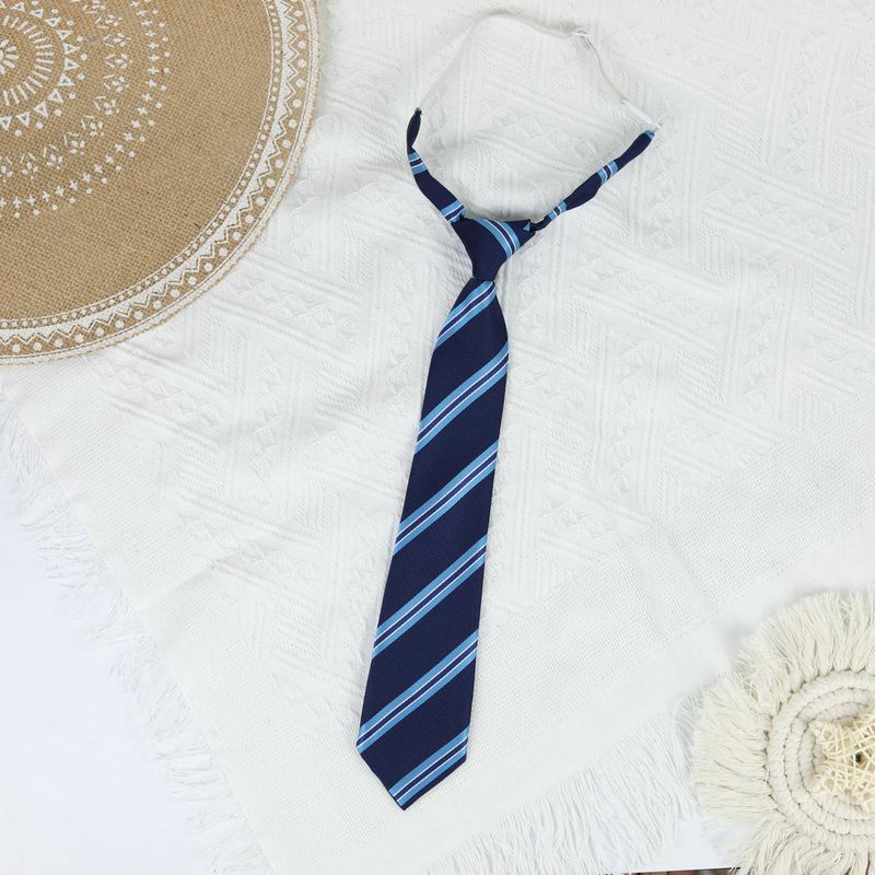 JK No-Tie Krawatte mit Gummiband, Fliege für Herren und Damen, vielseitig, täglich, gestreift, schlicht, Schuluniform, Campus-Stil_voghion.com