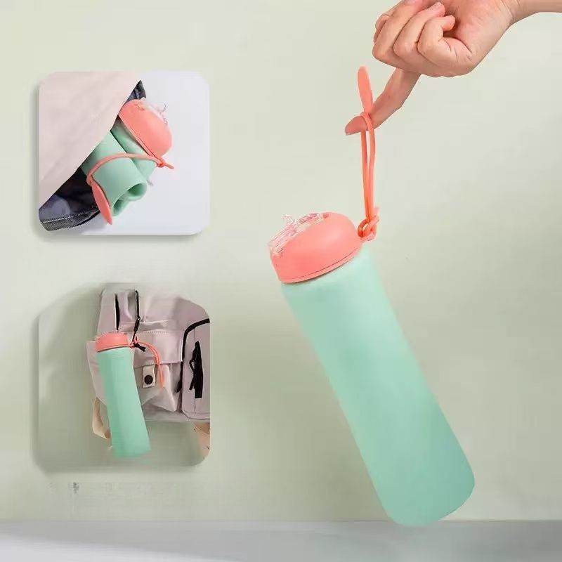 Bottiglia d'acqua estiva pieghevole in silicone morbido per celebrità di Internet, portatile, infrangibile, per esterni, sport_voghion.com