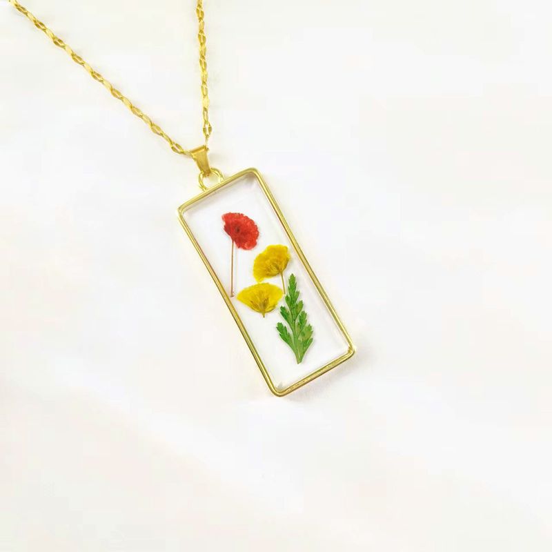 explosions resin dried flower necklace December flower round fashion pendant pendant summer new products_voghion.com