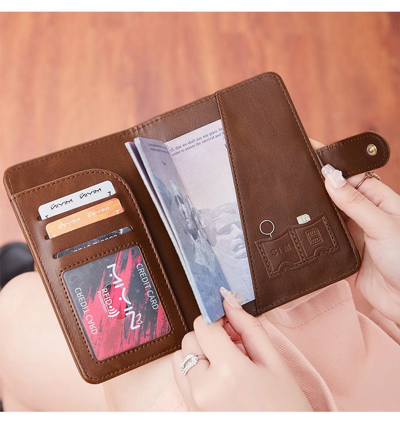 Portafoglio portapassaporto con blocco RFID – Organizer per documenti da viaggio sottile ed elegante con scomparto con cerniera di sicurezza, elegante custodia per documenti e custodia protettiva_voghion.com