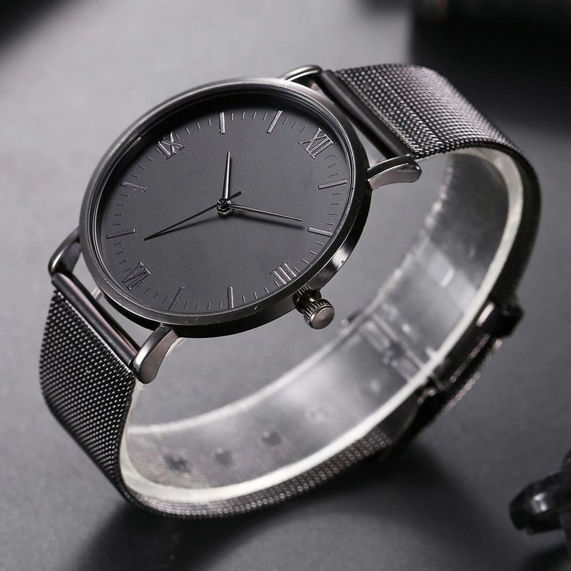 Men's Fashion Versatile Casual Belt Quartz Watch Business Watch Two-piece Set Men's Watch Daily Birthday Anniversary Valentine's Day Gift_voghion.com