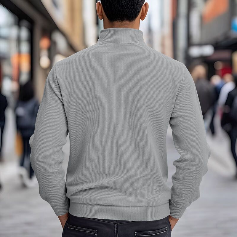 Autumn American Heavy Corduroy New Simple Versatile Multi Pocket Long Sleeved Stand Up Collar Jacket Men's Clothing_voghion.com