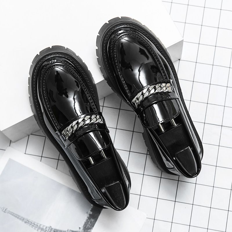 TerraStride 2025 Neue Herren-Loafer mit großer, dicker Sohle, höhenverstellbar, Lackleder, glänzend, lässig, mit klobigem Absatz, Friseur-Trend_voghion.com