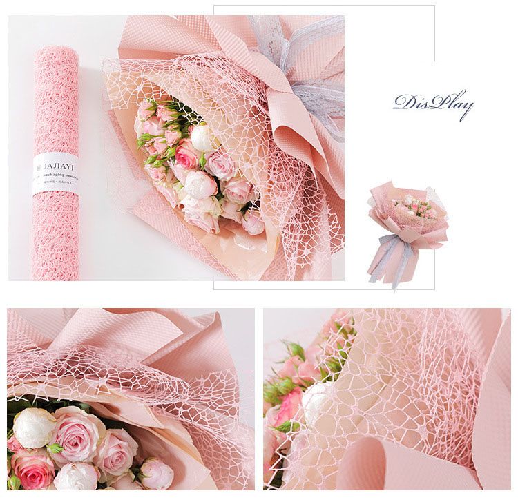 Geschenkpapier für Blumensträuße, durchbrochenes Jacquard-Netzgewebe, Blumenpapier, Blumenbedarf für frische Blumen, Floristenbedarf_voghion.com