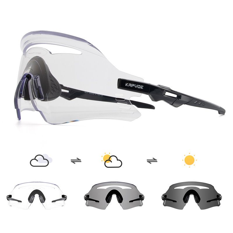Kapvoe New Color Changing Cycling Glasses Running Sports Goggles Mountain Bike Day And Night Dual Use Goggles_voghion.com
