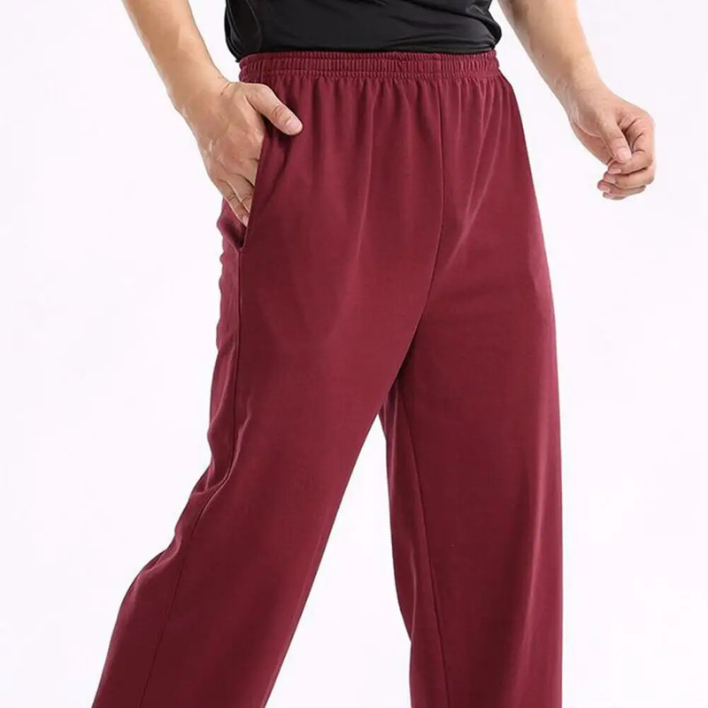 Pantalones holgados para hombre, pantalones de chándal ajustados de Color sólido, pantalones casuales elásticos, pantalones para correr de talla grande 4XL para hombre_voghion.com