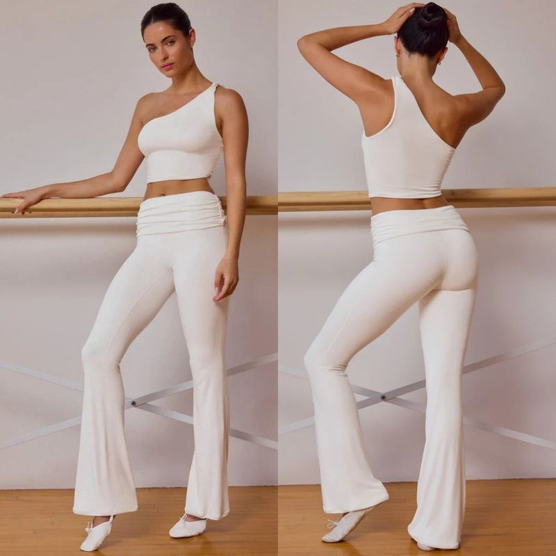 New Tight Tank Top Yoga Quick Drying Twisted High Waisted Horn Casual Versatile Fitness Exercise Set_voghion.com
