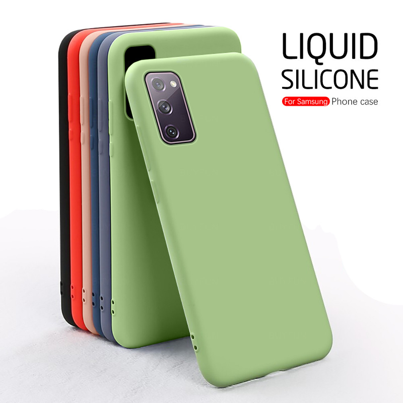 Flytande silikonfodral för Samsung Galaxy S21 Ultra Plus fläktutgåva Camera S21 S 21 Cover Coque_voghion.com