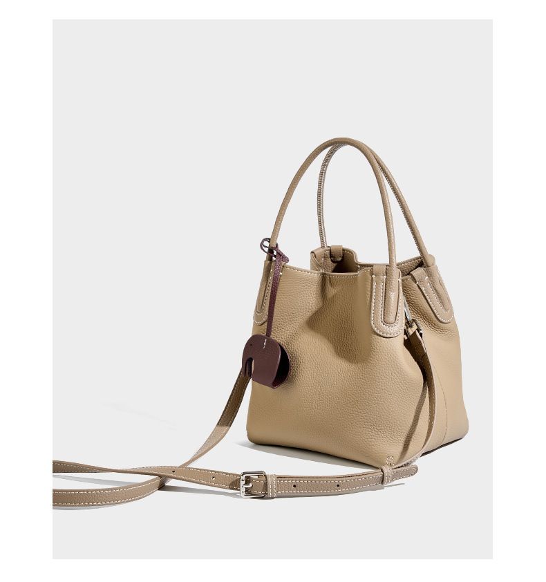Sommermode Echtleder Eimer Tasche Nische Erste Schicht Rindsleder Retro Eine Schulter Crossbody Handheld Gemüse Korb Tasche_voghion.com