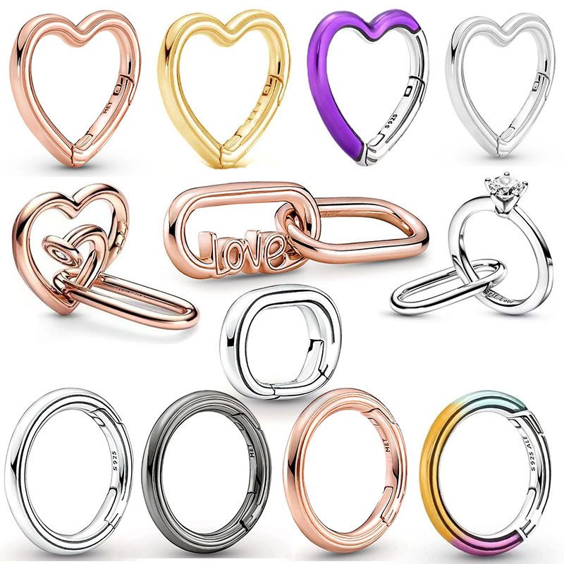 Elegant White Copper Heart-Shaped Spring Clasp Connector For DIY Bracelets & Jewelry Making – Fashionable & Durable_voghion.com
