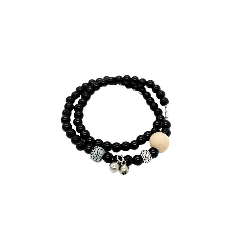 Bracelet en bois de style chinois avec perles et niche, simple et personnalisé, multicouche, pour étudiante_voghion.com