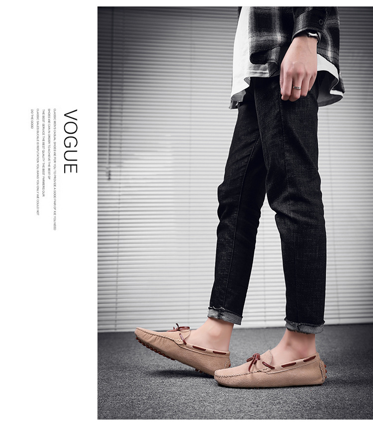 Lässige Lederschuhe für Herren in Übergröße, Schweinsbohnen-Schlupfschuhe aus Leder für Männer_voghion.com