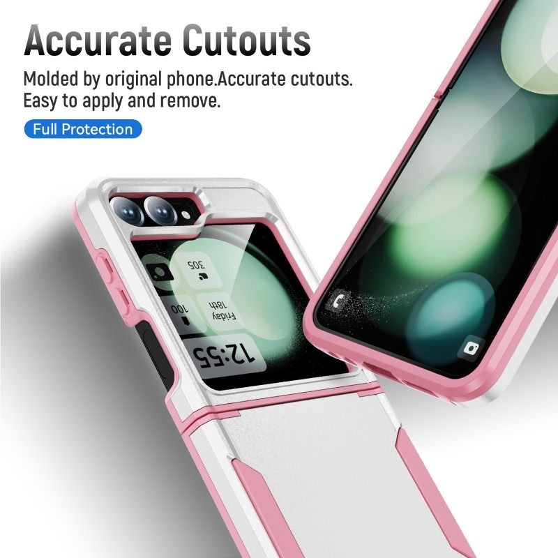 Elektroplatéiert Plastik Hard Shell Telefon Case fir Samsung Galaxy Z Flip 6 5 4 Flip6 Flip5 Flip4 Fall Präventioun Shockproof_voghion.com