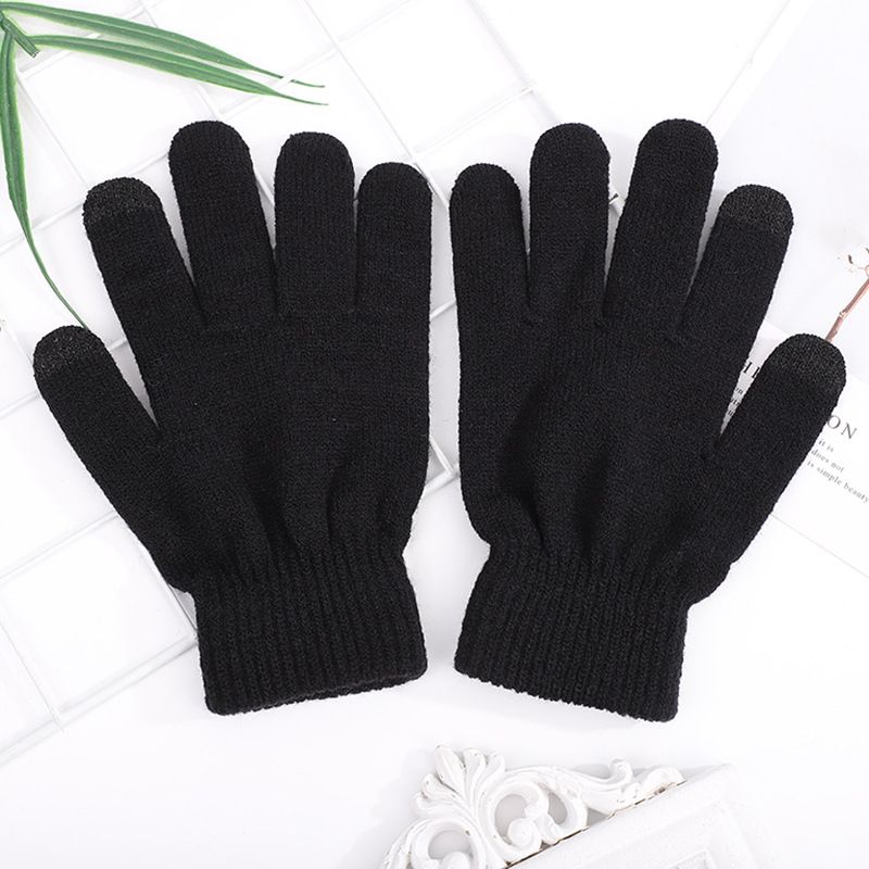 Men's Winter Padded Brushed Knitted Touch Screen Outdoor Riding Cold-proof Warm Game Gloves Factory Direct Batch_voghion.com