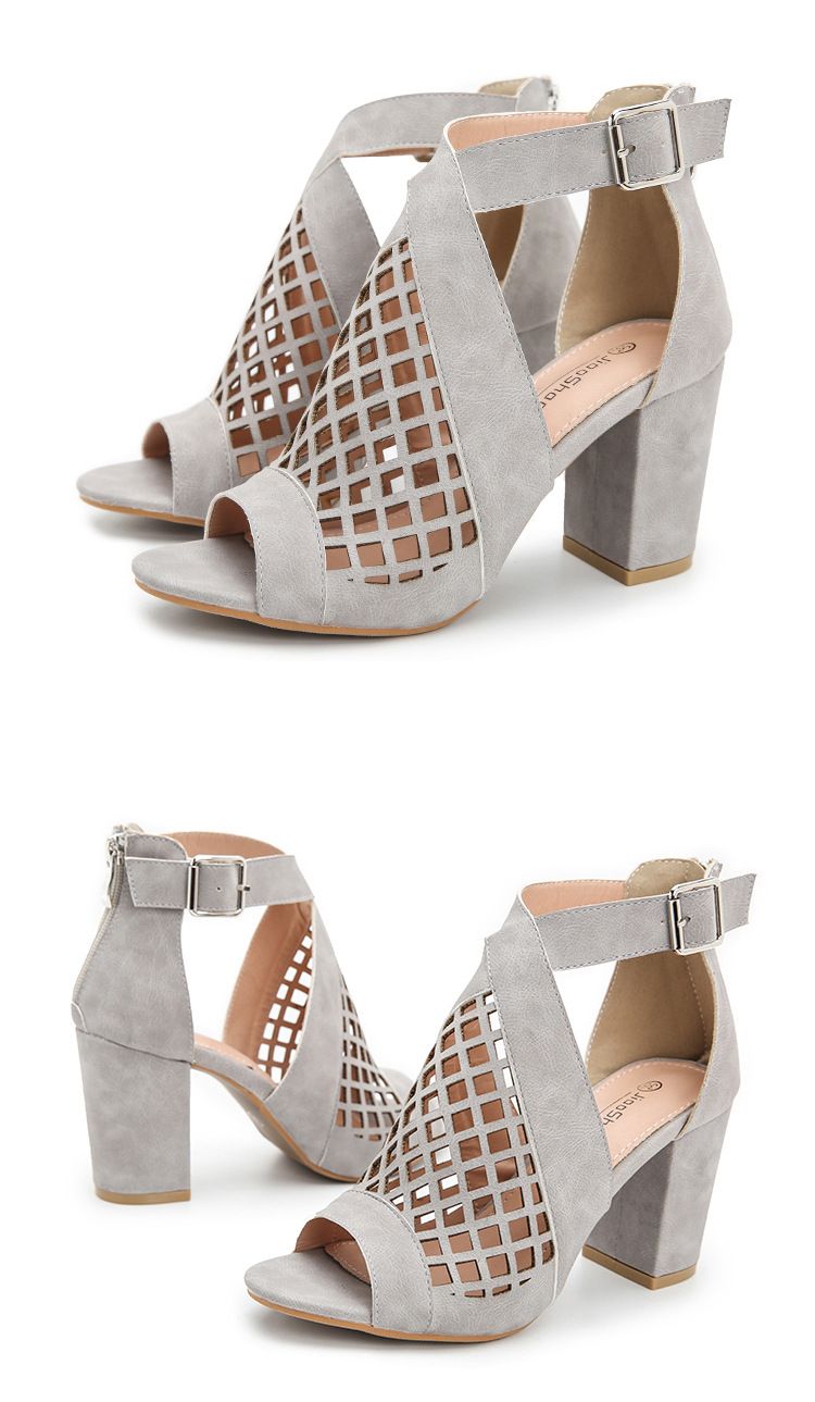 Damesschoenen met hoge hakken en peeptoe - Ademende sandalen met open teen voor dames_voghion.com
