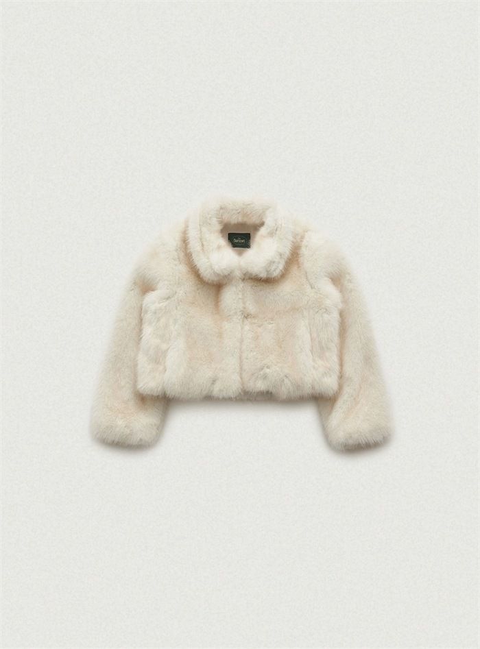 Eleganter, einfarbiger Kunstfellmantel mit kurzem Revers für Frauen – Koreanischer Dongdaemun-Stil, Wintermode, kurze Jacke, Optionen in Braun und Creme_voghion.com