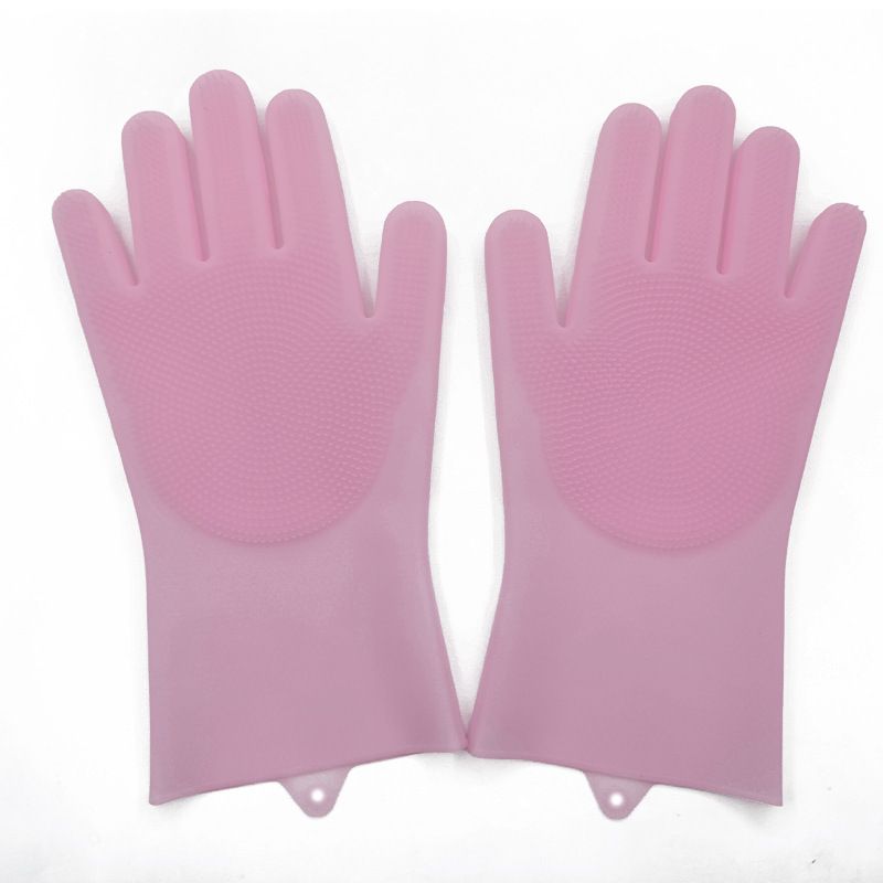 Silicone Household Waterproof Kitchen Cleaning Tool Durable Anti-scald Dishwashing Gloves_voghion.com