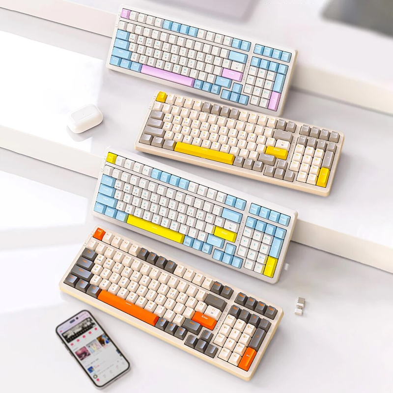 K96 Hotswap Draadloos 2.4G Mechanisch Toetsenbord USB Type-C Bluetooth-compatibel Gepersonaliseerd Toetsenbord voor Laptop_voghion.com